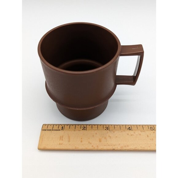 Vintage 1980's Tupperware Stackable Harvest Orange and Brown 2pc Cup Set - Picture 5 of 5